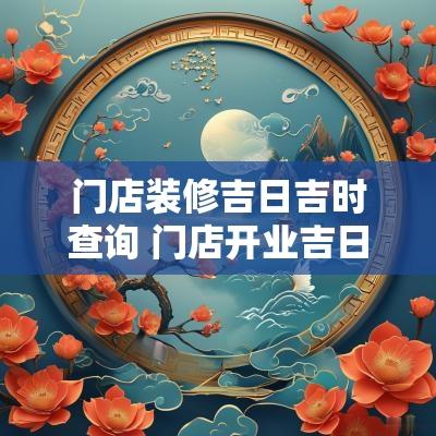 门店装修吉日吉时查询 门店开业吉日吉时查询免费