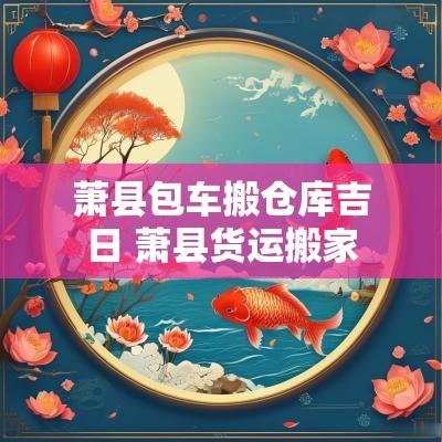 萧县包车搬仓库吉日 萧县货运搬家