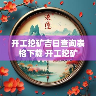 开工挖矿吉日查询表格下载 开工挖矿