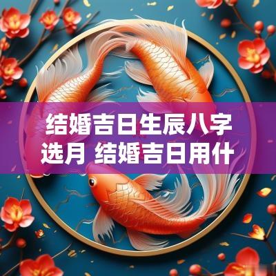 结婚吉日生辰八字选月 结婚吉日用什么黄历