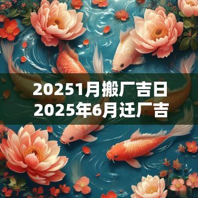 20251月搬厂吉日 2025年6月迁厂吉日