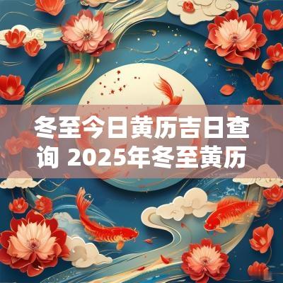冬至今日黄历吉日查询 2025年冬至黄历吉日查询