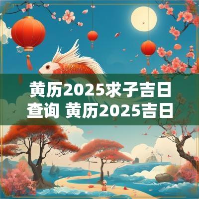 黄历2025求子吉日查询 黄历2025吉日查询求子