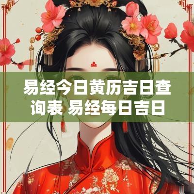 易经今日黄历吉日查询表 易经每日吉日查询大全
