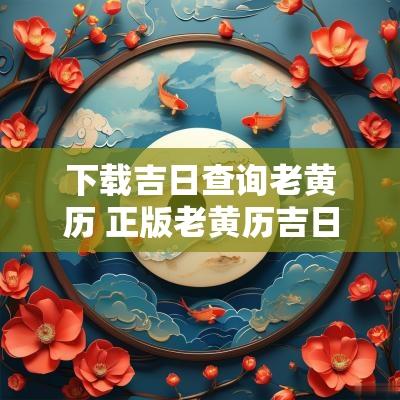 下载吉日查询老黄历 正版老黄历吉日查询