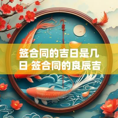 签合同的吉日是几日 签合同的良辰吉日