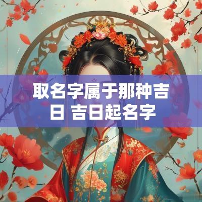 取名字属于那种吉日 吉日起名字