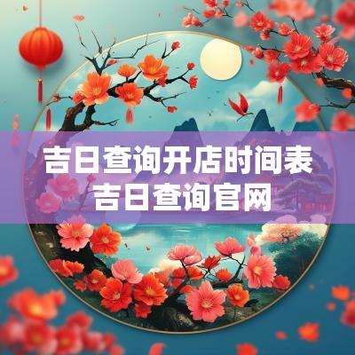 吉日查询开店时间表 吉日查询官网