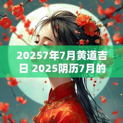 20257年7月黄道吉日 2025阴历7月的黄道吉日