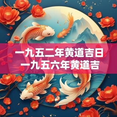 一九五二年黄道吉日 一九五六年黄道吉日