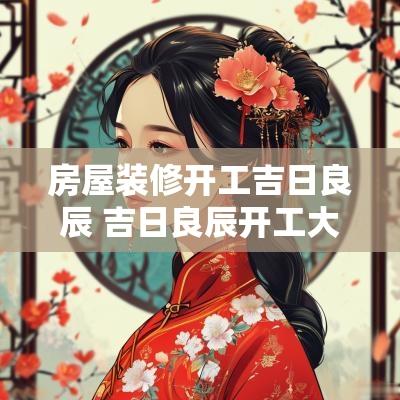 房屋装修开工吉日良辰 吉日良辰开工大吉