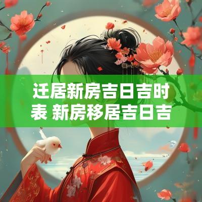 迁居新房吉日吉时表 新房移居吉日吉时查询表