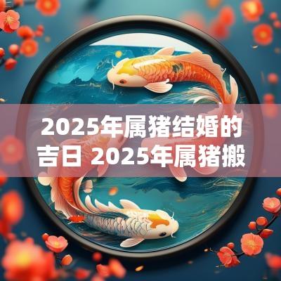 2025年属猪结婚的吉日 2025年属猪搬家吉日最旺