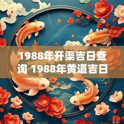 1988年开渠吉日查询 1988年黄道吉日农历查询表