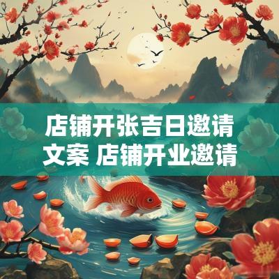 店铺开张吉日邀请文案 店铺开业邀请朋友来捧场文案