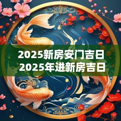 2025新房安门吉日 2025年进新房吉日一览表