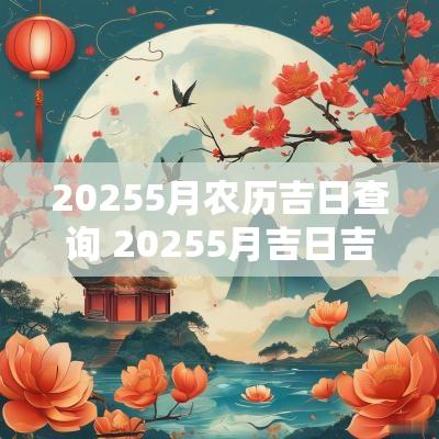 20255月农历吉日查询 20255月吉日吉时查询