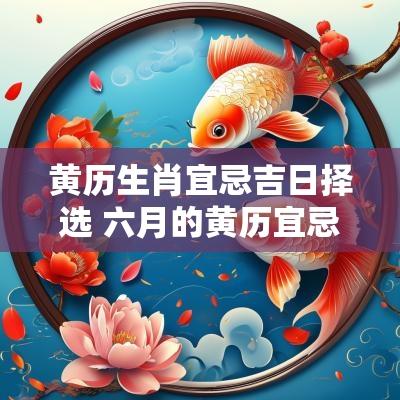 黄历生肖宜忌吉日择选 六月的黄历宜忌吉日