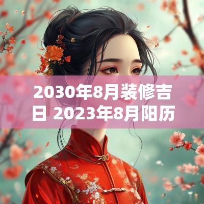 2030年8月装修吉日 2025年8月阳历最佳装修吉日一览表