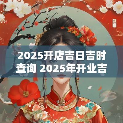 2025开店吉日吉时查询 2025年开业吉日吉时一览表