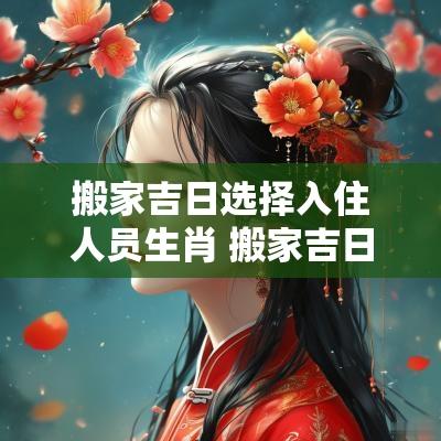搬家吉日选择入住人员生肖 搬家吉日以家人哪个生肖为准