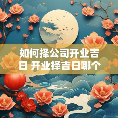 如何择公司开业吉日 开业择吉日哪个公司好