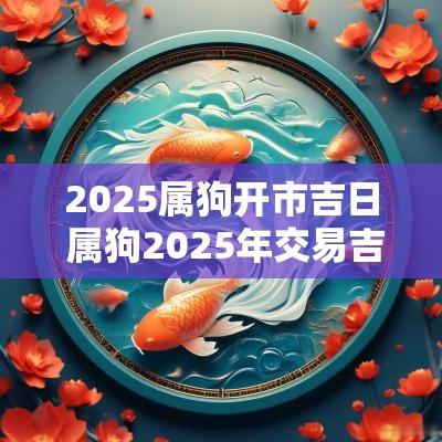 2025属狗开市吉日 属狗2025年交易吉日