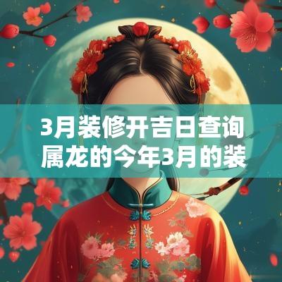 3月装修开吉日查询 属龙的今年3月的装修吉日
