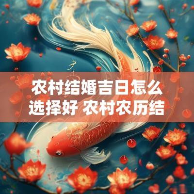 农村结婚吉日怎么选择好 农村农历结婚择吉日