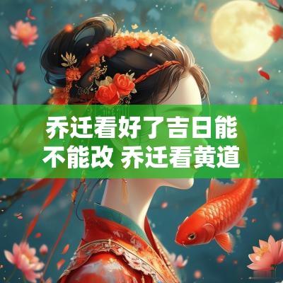 乔迁看好了吉日能不能改 乔迁看黄道吉日还要看生肖吗