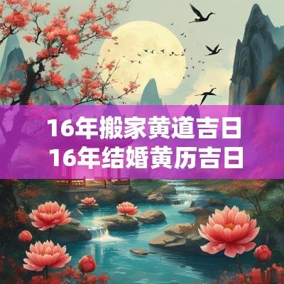 16年搬家黄道吉日 16年结婚黄历吉日