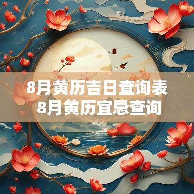 8月黄历吉日查询表 8月黄历宜忌查询