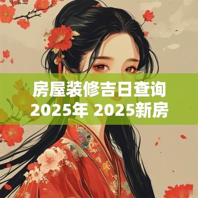 房屋装修吉日查询2025年 2025新房装修吉日查询