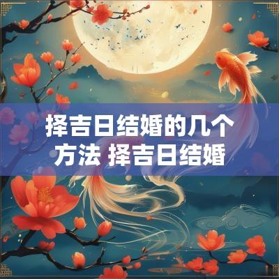 择吉日结婚的几个方法 择吉日结婚