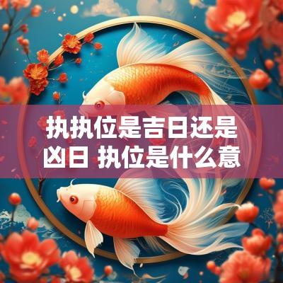 执执位是吉日还是凶日 执位是什么意思