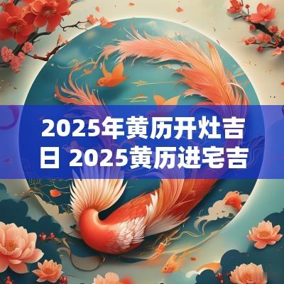 2025年黄历开灶吉日 2025黄历进宅吉日