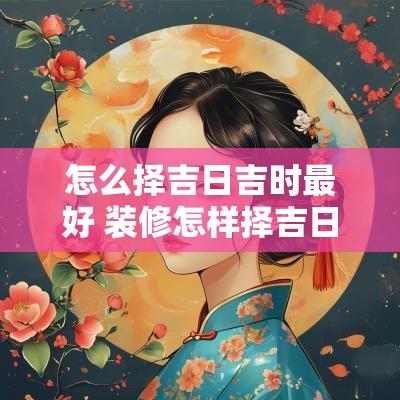怎么择吉日吉时最好 装修怎样择吉日吉时