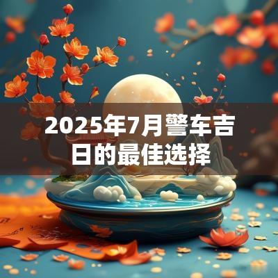 2025年7月警车吉日的最佳选择