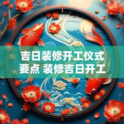 吉日装修开工仪式要点 装修吉日开工仪式流程
