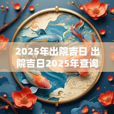 2025年出院吉日 出院吉日2025年查询