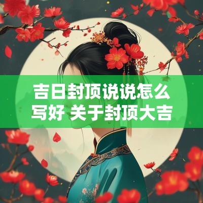 吉日封顶说说怎么写好 关于封顶大吉句子