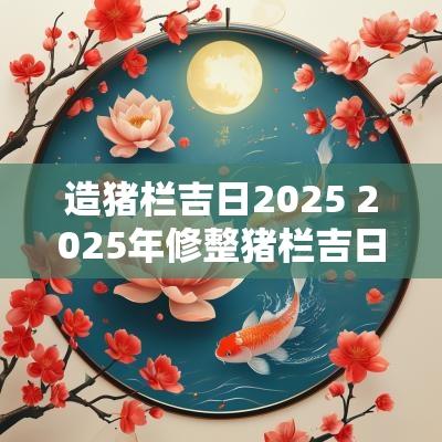 造猪栏吉日2025 2025年修整猪栏吉日