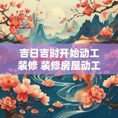 吉日吉时开始动工装修 装修房屋动工吉日吉时表