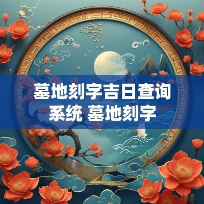 墓地刻字吉日查询系统 墓地刻字