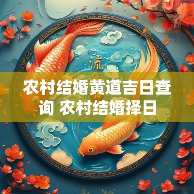 农村结婚黄道吉日查询 农村结婚择日