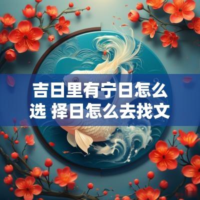 吉日里有宁日怎么选 择日怎么去找文昌日