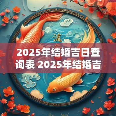 2025年结婚吉日查询表 2025年结婚吉日老黄历查询