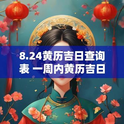 8.24黄历吉日查询表 一周内黄历吉日查询表