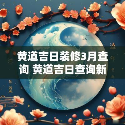 黄道吉日装修3月查询 黄道吉日查询新房装修吉日