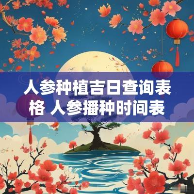 人参种植吉日查询表格 人参播种时间表